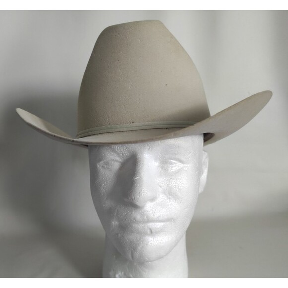 Vintage STETSON JBS 7X Mist Gray Felt Cowboy Hat 71/4 Mens - Picture 1 of 16